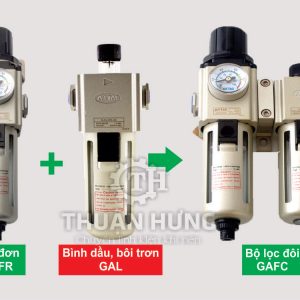Cấu tạo bộ lọc đôi khí nén Airtac GAFC200 - GAFC300 - GAFC400