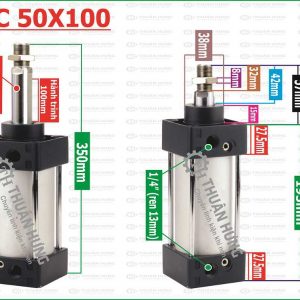 Thông số kích thước piston khí nén Airtac SC50x100