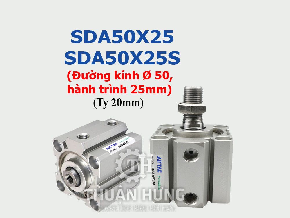 Xi lanh khí nén Airtac SDA50x25 và SDA50x25S