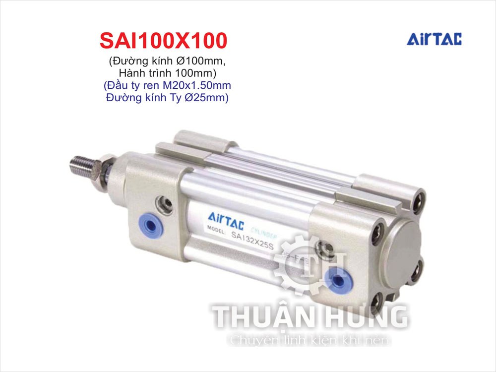 Ben Hơi Khí Nén AIRTAC SAI100x100 (Đường Kính 100mm x Hành Trình 100mm)