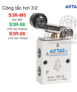 Công tắc hơi 3/2 Airtac S3R-M5, S3R-06, S3R-08