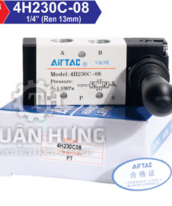 Mặt trước van gạt tay khí nén 5/3 Airtac 4H230C-08