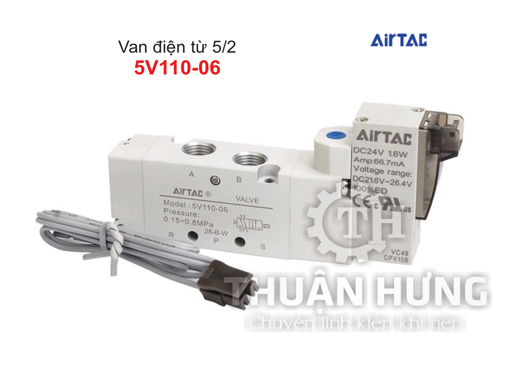 Van điện từ khí nén Airtac 5V110-06