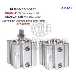 Xi lanh compact Airtac SDA50X15S và SDA50X15SB
