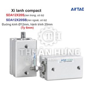 Xi lanh compact Airtac SDA12X20S và SDA12X20SB