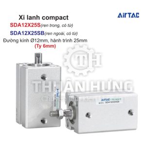 Xi lanh compact Airtac SDA12X25S và SDA12X25SB