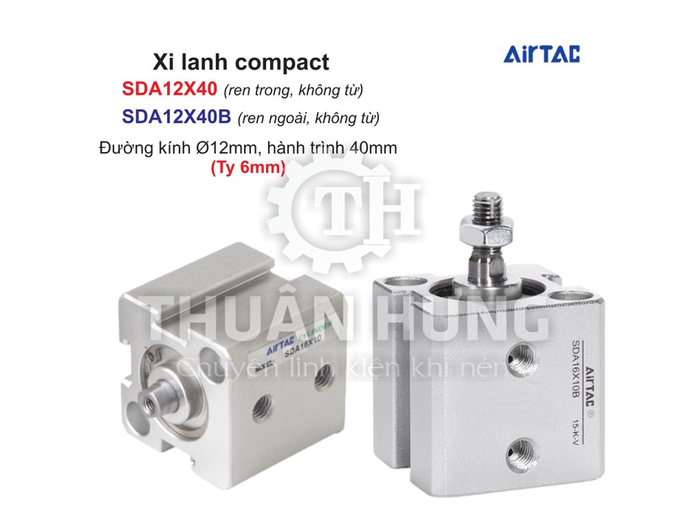 Xi lanh compact Airtac SDA12X40 và SDA12X40B