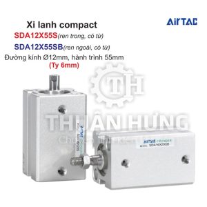 Xi lanh compact Airtac SDA12X55S và SDA12X55SB