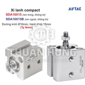 Xi lanh compact Airtac SDA16X15 và SDA16X15B