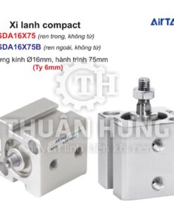 Xi lanh compact Airtac SDA16X75 và SDA16X75B