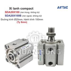 Xi lanh compact Airtac SDA20X100 và SDA20X100B