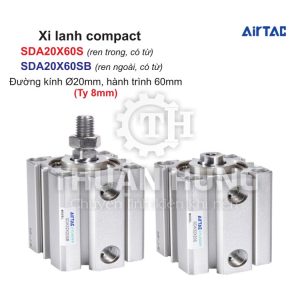 Xi lanh compact Airtac SDA20X60S và SDA20X60SB