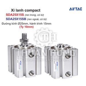 Xi lanh compact Airtac SDA25X15S và SDA25X15SB