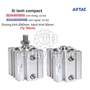 Xi lanh compact Airtac SDA40X80S và SDA40X80SB