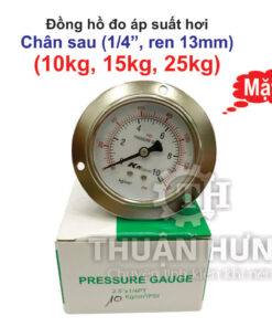Đồng hồ đo áp suất hơi KK Gauge mặt 63, chân sau ren 13mm