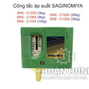 Mặt trước công tắc áp suất Saginomiya SNS-C103X, SNS-C106X, SNS-C110X, SNS-C120X, SNS-C130X