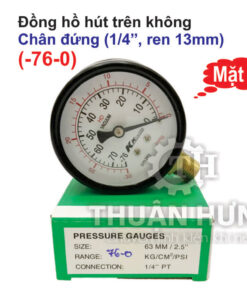 Đồng hồ hút trên không KK Gauge mặt 63, chân đứng ren 13mm