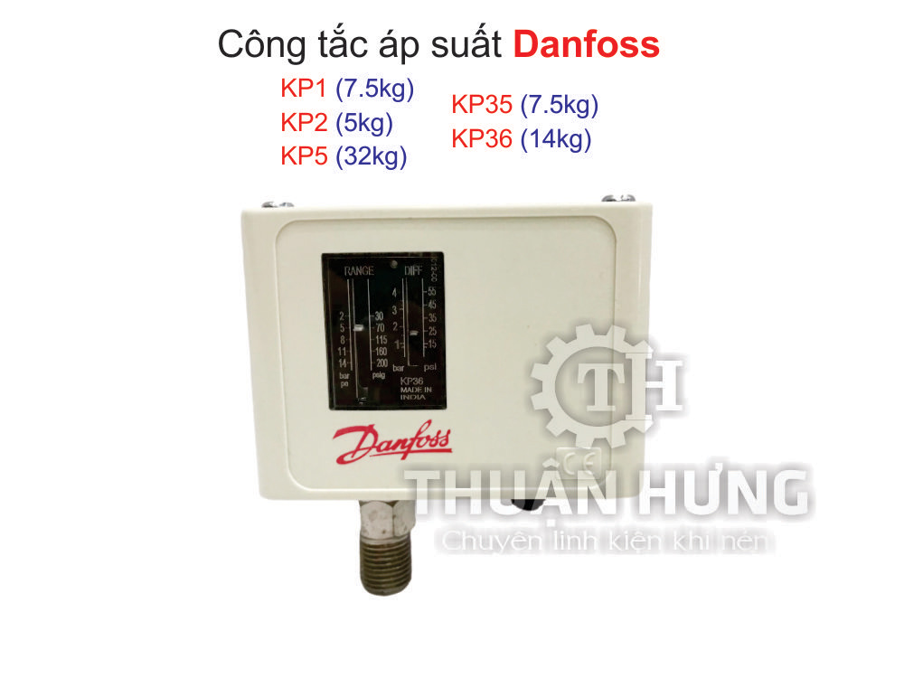 Công Tắc Áp Suất KP36 Danfoss (Rờ Le Áp Suất 14kg/cm Ấn Độ)