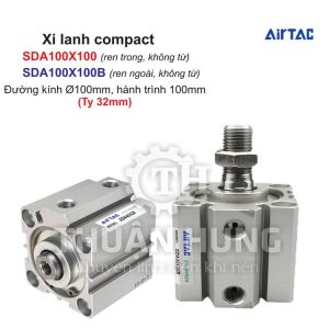 Xi lanh compact Airtac SDA100X100 và SDA100X100B