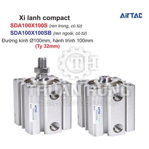 Xi lanh compact Airtac SDA100X100S và SDA100X100SB