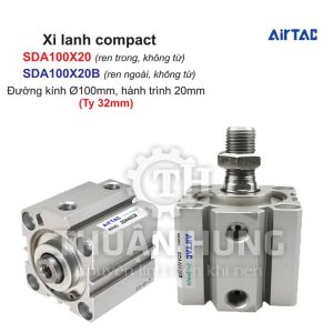 Xi lanh compact Airtac SDA100X20 và SDA100X20B