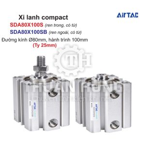 Xi lanh compact Airtac SDA80X100S và SDA80X100SB