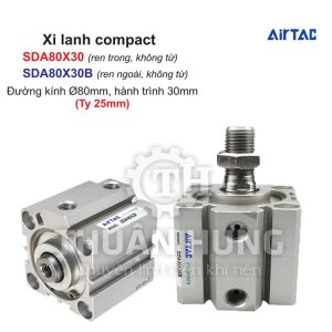 Xi lanh compact Airtac SDA80X30 và SDA80X30B