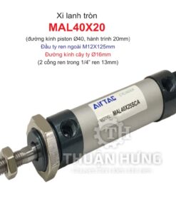 Xi lanh tròn MAL40X20