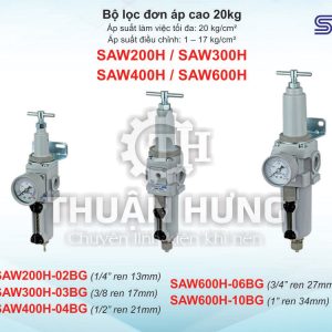 Bộ lọc khí nén áp cao SKP SAW200H-02BG áp suất 20kg.