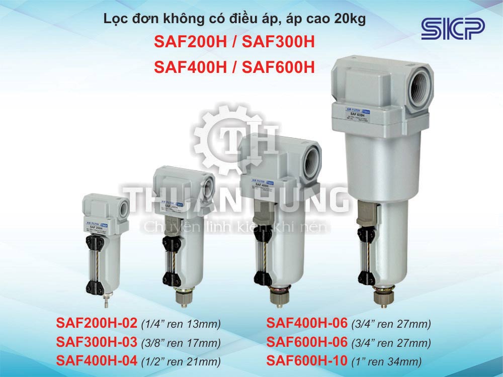 Bộ lọc khí nén áp cao SKP SAF400H-04 (áp suất 20kg, ren 21)