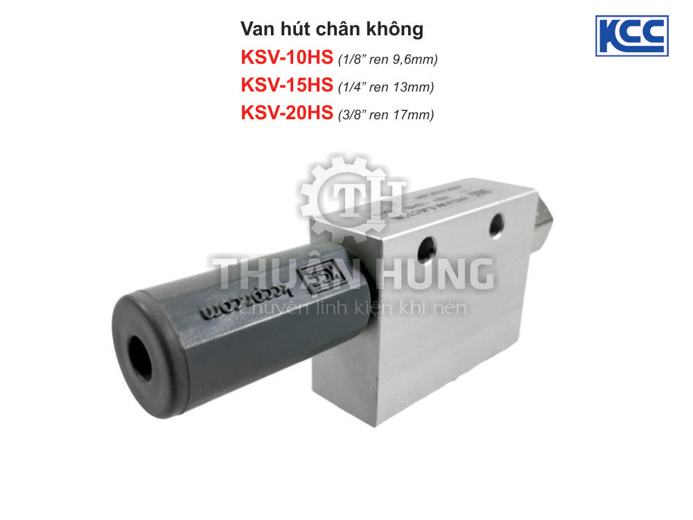 Cổng xả van hút chân không KCC KSV-10HS, ren 9,6mm