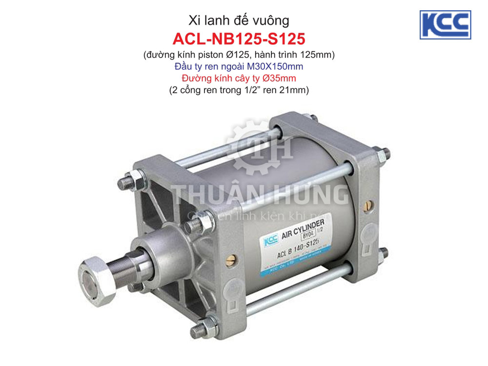 Xi lanh khí nén KCC ACL-NB125-S125 (đường kính Piston 125mm x hành trình 125mm)