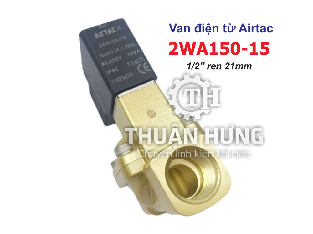 Mặt trước cổng vào của van điện từ Airtac 2WA150-15