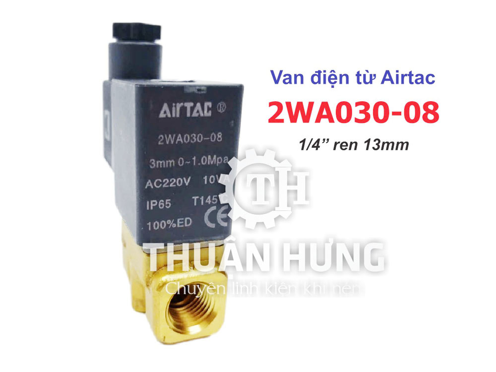 Mặt trước của van điện từ khí nén Airtac 2WA030-08