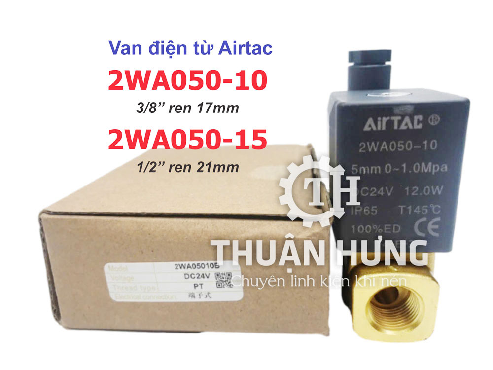 Mặt trước van điện từ khí nén Airtac 2WA050-10 và 2WA050-15
