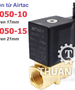 Mặt trước van điện từ Airtac 2WA050-10 và 2WA050-15