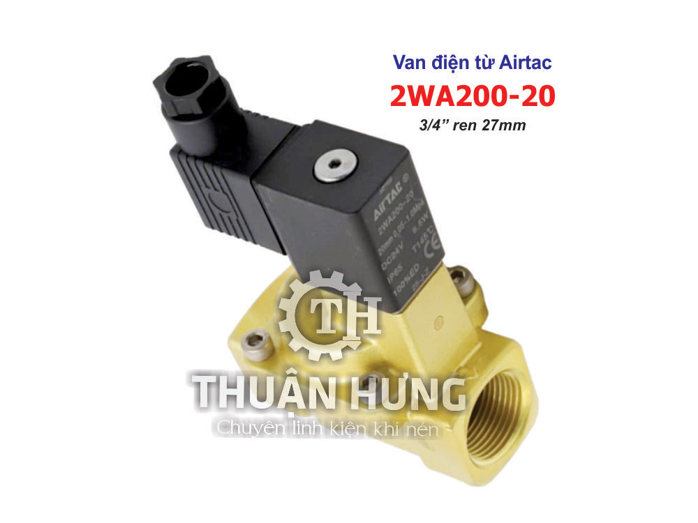 Cổng bên phải của van điện từ Airtac 2WA200-20