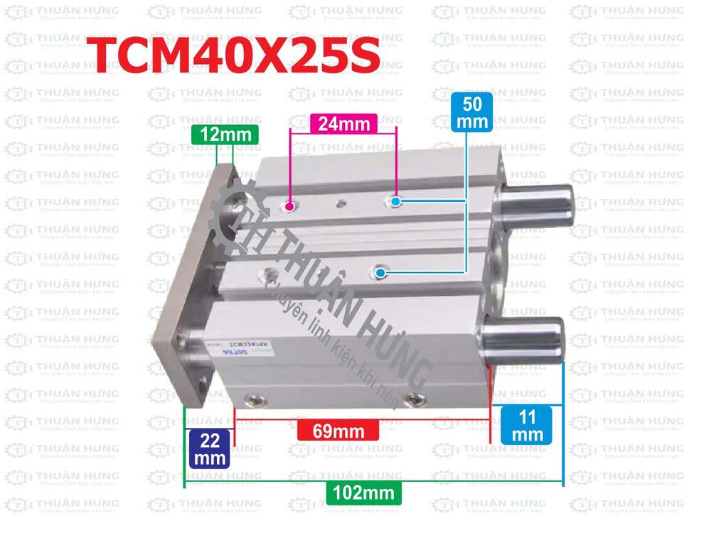 kich-thuoc-xi-lanh-khi-nen-airtac-tcm40x25s Kích thước ben hơi khí nén Airtac TCM40x25S