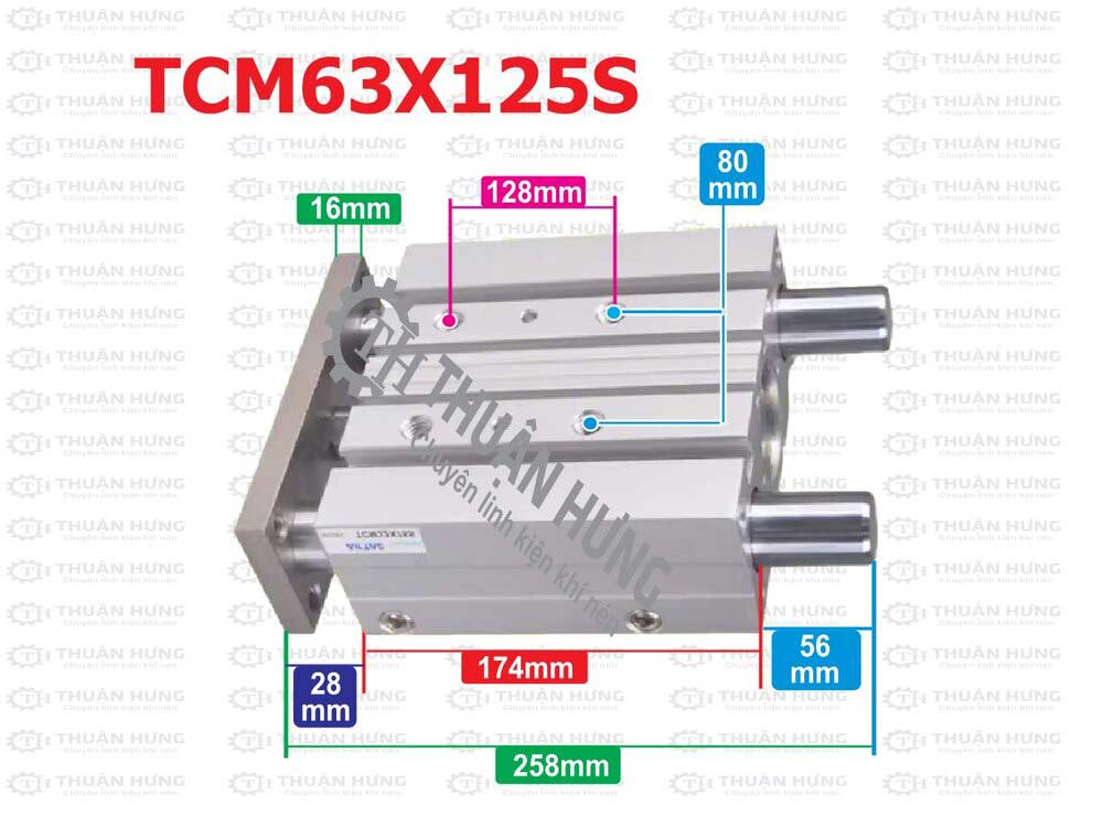 kich-thuoc-xi-lanh-khi-nen-airtac-tcm63x125s Kích thước ben hơi khí nén Airtac TCM63x125S
