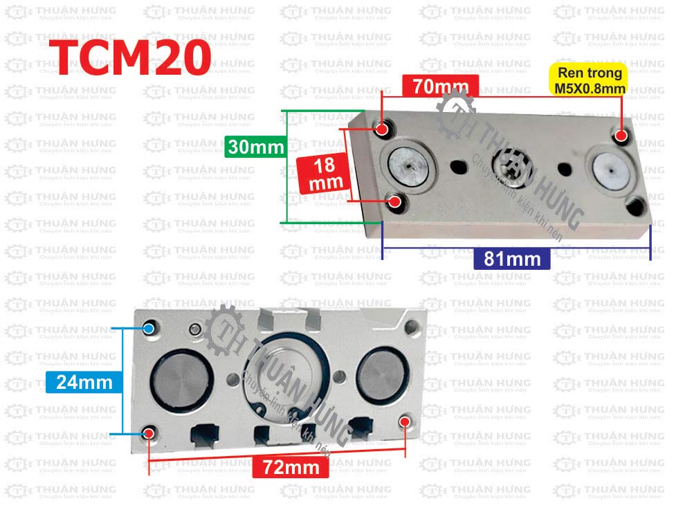 de-xy-lanh-3-ty-tcm20-airtac Đế xy lanh 3 ty Airtac TCM20