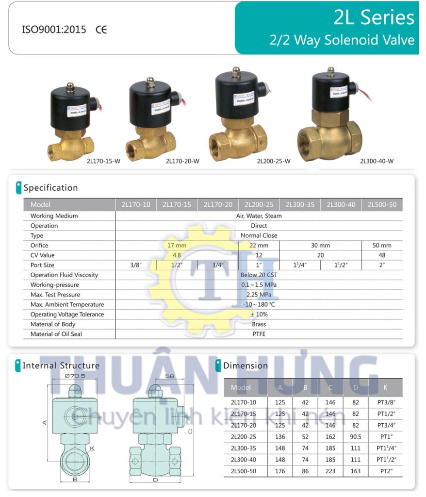 Catalogue của van điện từ khí nén JELPC 2L170-20