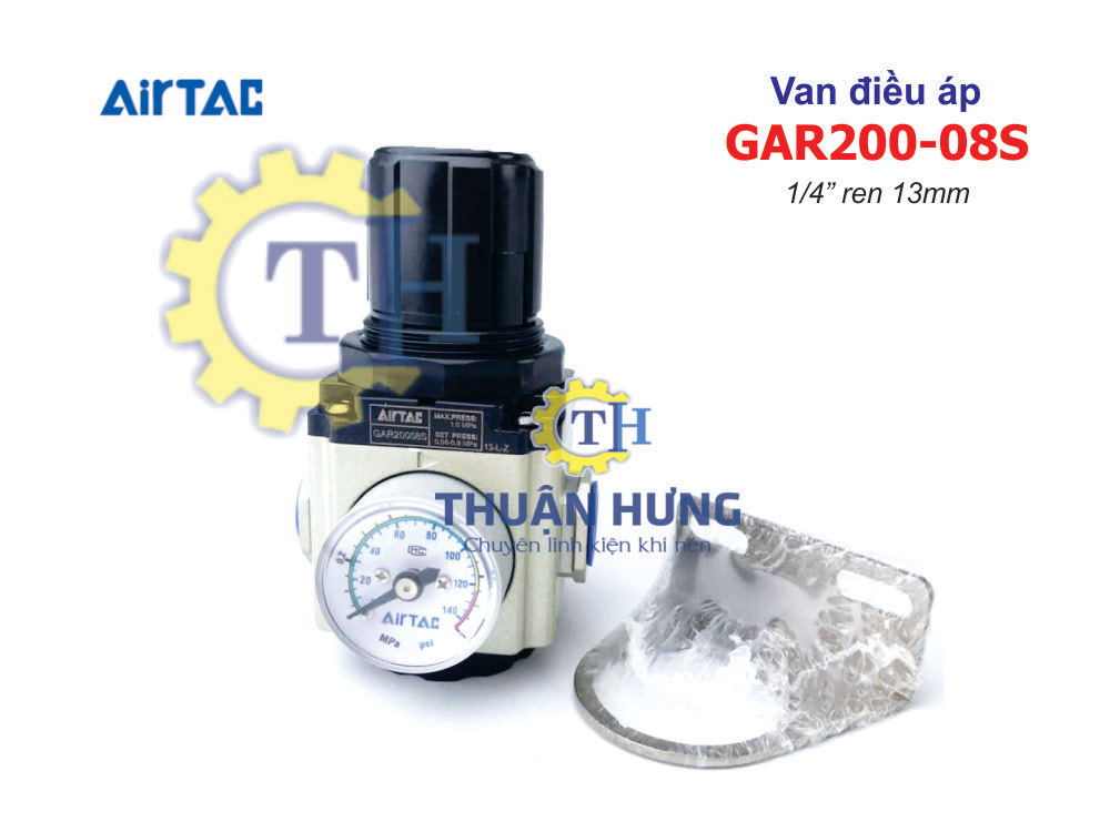 Mặt trước của van điện từ khí nén Airtac GAR200-08S