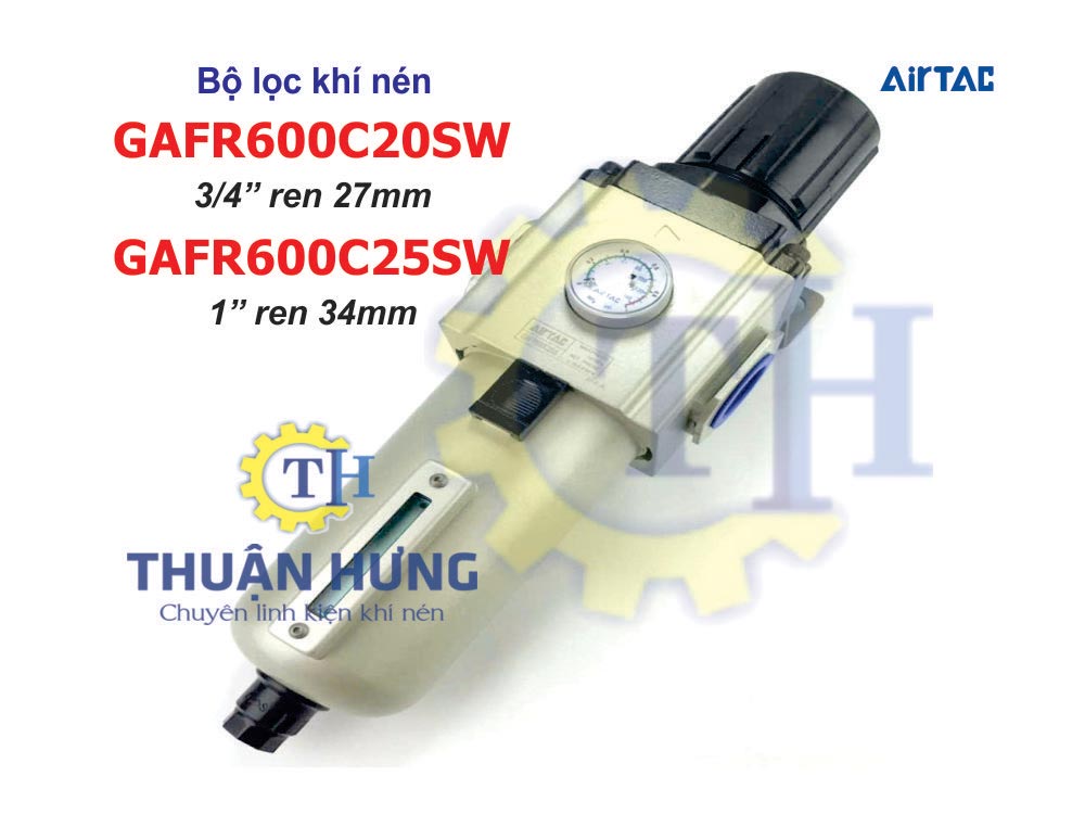 Mặt trước bộ lọc khí nén Airtac GAFR600C20SW - GAFR600C25SW