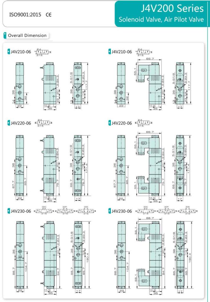 Catalogue kích thước van điện từ J4V220-08 JELPC